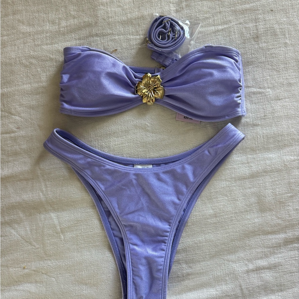 Wild Fable Lavender Bikini Set with Gold Accent